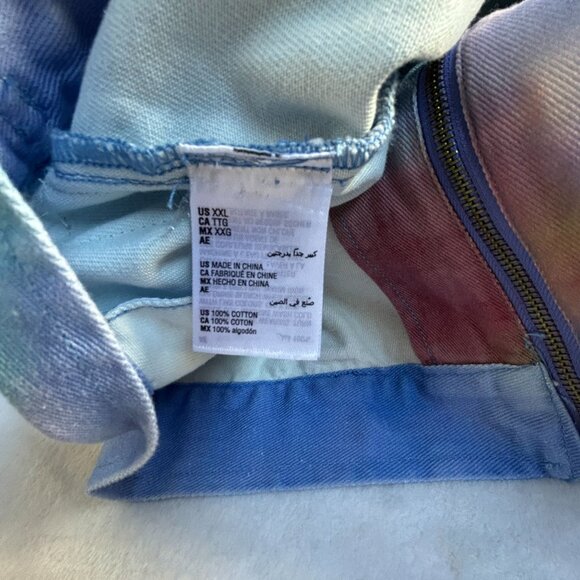 Allen Onya INC International Concepts XXL Tie-Dye Denim Jacket Worldly Blue New - Picture 7 of 12